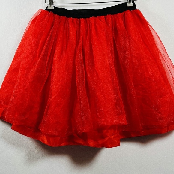 Adult Red Tulle Tutu Light up Skirt OSFM Halloween Christmas 4th of July EUC - Picture 5 of 9
